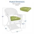 Jeco Wicker Chair in White with Green Cushion (Set of 2)