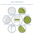 Jeco Wicker Chair in White with Green Cushion (Set of 2)