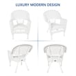 Jeco Wicker Chair in White with Green Cushion (Set of 2)