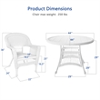Jeco 5 Piece Resin Wicker Outdoor Patio Dining Set in White