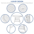 Jeco 5 Piece Resin Wicker Outdoor Patio Dining Set in White with Brown Cushion