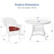 Jeco 5 Piece Resin Wicker Outdoor Patio Dining Set in White with Red Cushion