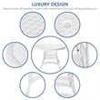 Jeco 5 Piece Resin Wicker Outdoor Patio Dining Set in White with Red Cushion