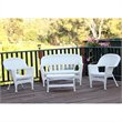 Jeco 4 Piece Resin Wicker Modern Patio Sofa Set in White