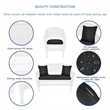 Jeco 4pc Wicker Conversation Set in White with Black Cushions