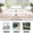 Jeco 5 Piece Resin Wicker Modern Patio Sofa Set in White