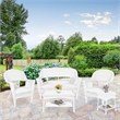 Jeco 5 Piece Resin Wicker Modern Patio Sofa Set in White