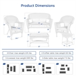 Jeco 5 Piece Resin Wicker Modern Patio Sofa Set in White