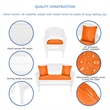 Jeco 5 Piece Resin Wicker Patio Conversation Set in White with Orange Cushions