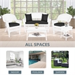 Jeco 5pc Wicker Conversation Set in White with Black Cushions