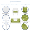 Jeco 5 Piece Resin Wicker Patio Conversation Set in White with Green Cushions