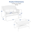 Jeco Wicker Patio Love Seat and Coffee Table Set in White without Cushion