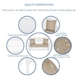 Jeco Wicker Patio Love Seat and Coffee Table Set in White with Tan Cushion