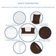 Jeco Wicker Patio Love Seat and Coffee Table Set in White with Brown Cushion