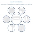 Jeco Wicker Patio Love Seat and Coffee Table Set in White with Blue Cushion