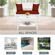 Jeco Wicker Patio Love Seat and Coffee Table Set in White