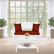 Jeco Wicker Patio Love Seat and Coffee Table Set in White