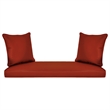 Jeco Wicker Patio Love Seat and Coffee Table Set in White
