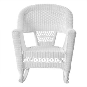 jeco rocker wicker chair in white