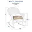 Jeco Rocker Wicker Chair in White with Tan Cushion (Set of 2)