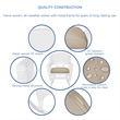 Jeco Rocker Wicker Chair in White with Tan Cushion (Set of 2)