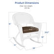 Jeco Rocker Wicker Chair in White with Brown Cushion (Set of 2)