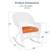 Jeco Rocker Wicker Chair in White with Orange Cushion (Set of 2)