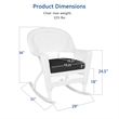 Jeco Resin Wicker Outdoor Patio Rocker Chair in White w/Black Cushion (Set of 2)