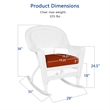 Jeco Rocker Wicker Chair in White with Red Cushion (Set of 2)