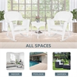 Jeco 3 Piece Resin Wicker Outdoor Patio Rocker Chair with End Table Set in White