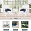 Jeco 3pc Rocker Wicker Chair Set in White with Blue Cushion