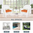 Jeco 3 Piece Rocker Wicker Chair Set in White with Orange Cushion