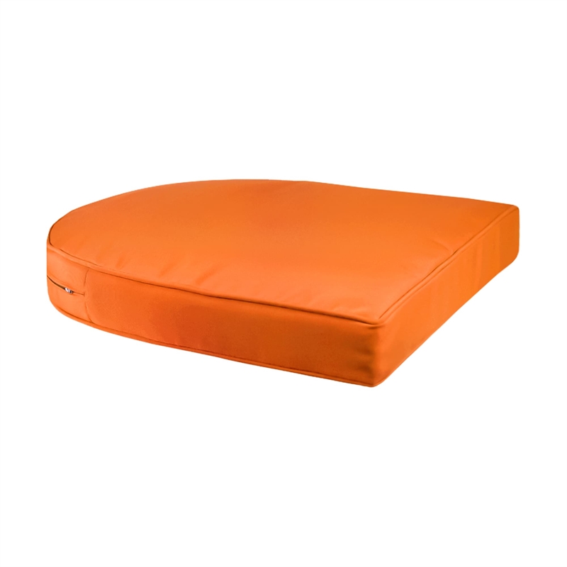 Jeco 3 Piece Rocker Wicker Chair Set in White with Orange Cushion