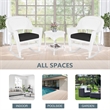 Jeco 3pc Rocker Wicker Chair Set in White with Black Cushion