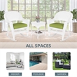 Jeco 3pc Rocker Wicker Chair Set in White with Green Cushion