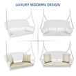 Jeco Resin Wicker Traditional Hanging Porch Swing in White