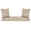Jeco Resin Wicker Porch Swing with Cushion in White and Tan