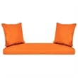 Jeco Wicker Porch Swing in White with Orange Cushion
