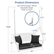 Jeco Wicker Porch Swing in White with Black Cushion
