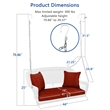 Jeco Resin Wicker Porch Swing with Cushion in White and Red