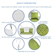 Jeco Wicker Porch Swing in White with Green Cushion