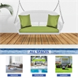 Jeco Wicker Porch Swing in White with Green Cushion
