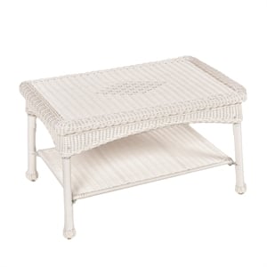 White Wicker Patio Furniture Coffee Table