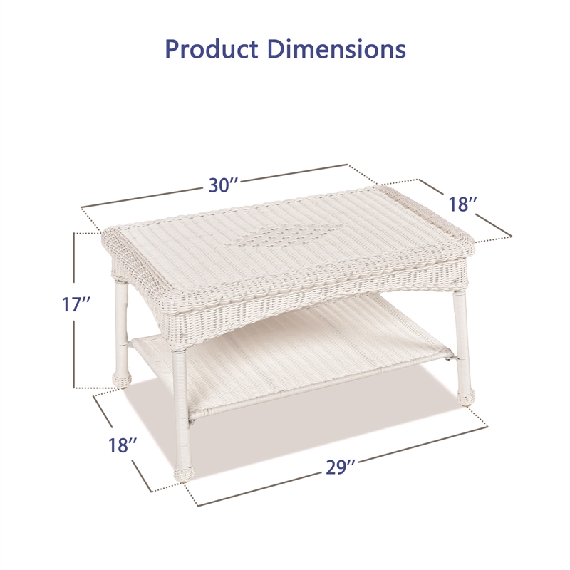 White Wicker Patio Furniture Coffee Table