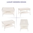 White Wicker Patio Furniture Coffee Table