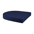 Black Resin Wicker Chair And End Table Set With Midnight Blue Cushion- 3pc Set