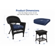 Black Resin Wicker Chair And End Table Set With Midnight Blue Cushion- 3pc Set
