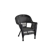 Jeco 3 Piece Wicker Conversation Set with Black Cushions