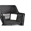 Jeco 3 Piece Wicker Conversation Set with Black Cushions