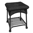 Jeco 3 Piece Wicker Conversation Set with Black Cushions